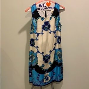 Julie Brown Silk Scarf Pattern Dress